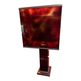 1970s French Faux Tortoise Shell Lucite Hollywood Regency Lamp
