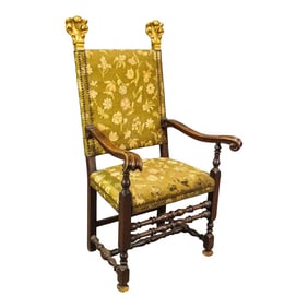 Continental European Early 19th Century Arm Chair With Gilt Plumes