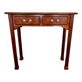 Vintage Chippendale Mahogany Two-Drawer Console Table by Bombay Company
