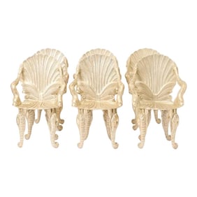 1950s Venetian Grotto Gilt Wood Italian Grotto Chairs- Set of 6