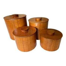 Mid Century Teak Canister Set of 4 by Otagiri