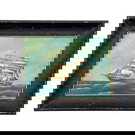 Nautical Seascape Oil on Canvas Board, Signed Beal 1974, Framed: Vintage Nautical Folk Art Seascape Oil Painting on Canvas Board - Signed Beal, 1974 - Tall Ship Scene in Original Framed Artwork Capture the timeless beauty of the sea with this serene vintage nautica