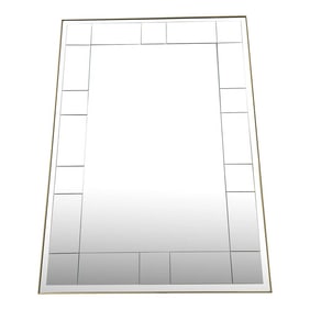 Vintage La Barge Mirror With Segmented Beveled Glass With Gold Metal Frame