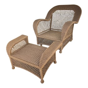 Late 20th Century Outdoor Chair & Ottoman