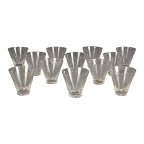1970s Swirled Cocktail or Water Glasses- Set of 12