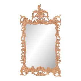 1920s Bleached Mahogany English George II Style Ornate Wooden Mirror