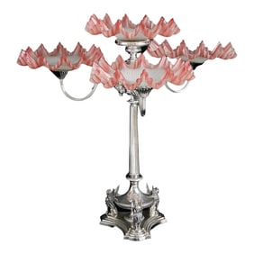 Late 19th Century English Wilkinson Silver Neoclassical Epergne Centerpiece