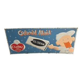 Americana Large Metal Colonial Maid Darling Ice Cream Sign