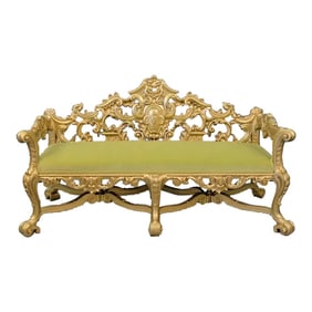 19th Century Vintage Rococo Gold English Settee