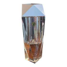 2000s Waterford Crystal Vase With Metal Accents