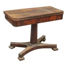 Early 19th Century Rosewood Game Table with Green Felt Folding Top
