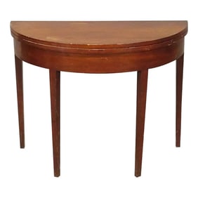 Early 19th Century Demilune Card Table in Cherry Wood