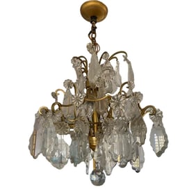 French Marie-Therese Style Hollywood Regency Crystal Chandelier