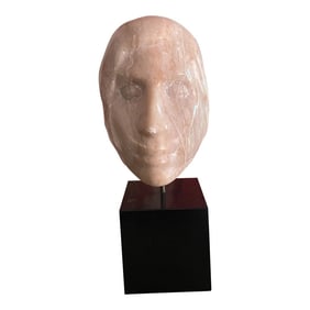 White Marble Figurative Mid Century Bust of a Woman by J Maher.