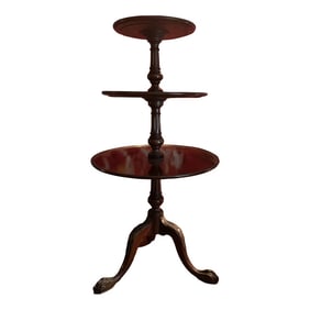 Irwin Furniture Company Dumb Waiter Mahogany Three Tier Silent Butler With Claw Feet