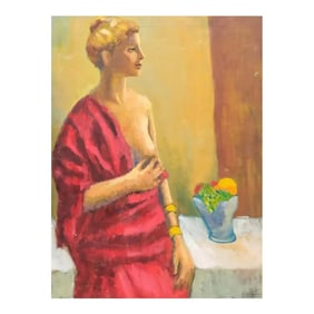 Alvena Seckar 20th Century Nude Portrait Painting of a Woman