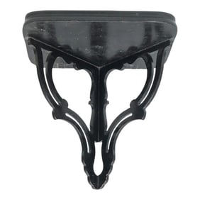 Mid 19th Century Single Black Lacquer Wooden Chinoiserie Wall Bracket or Shelf