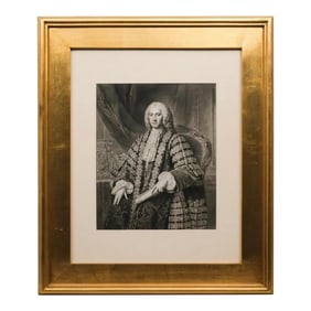 Antique Early English Aristocratic Mezzotint Portrait