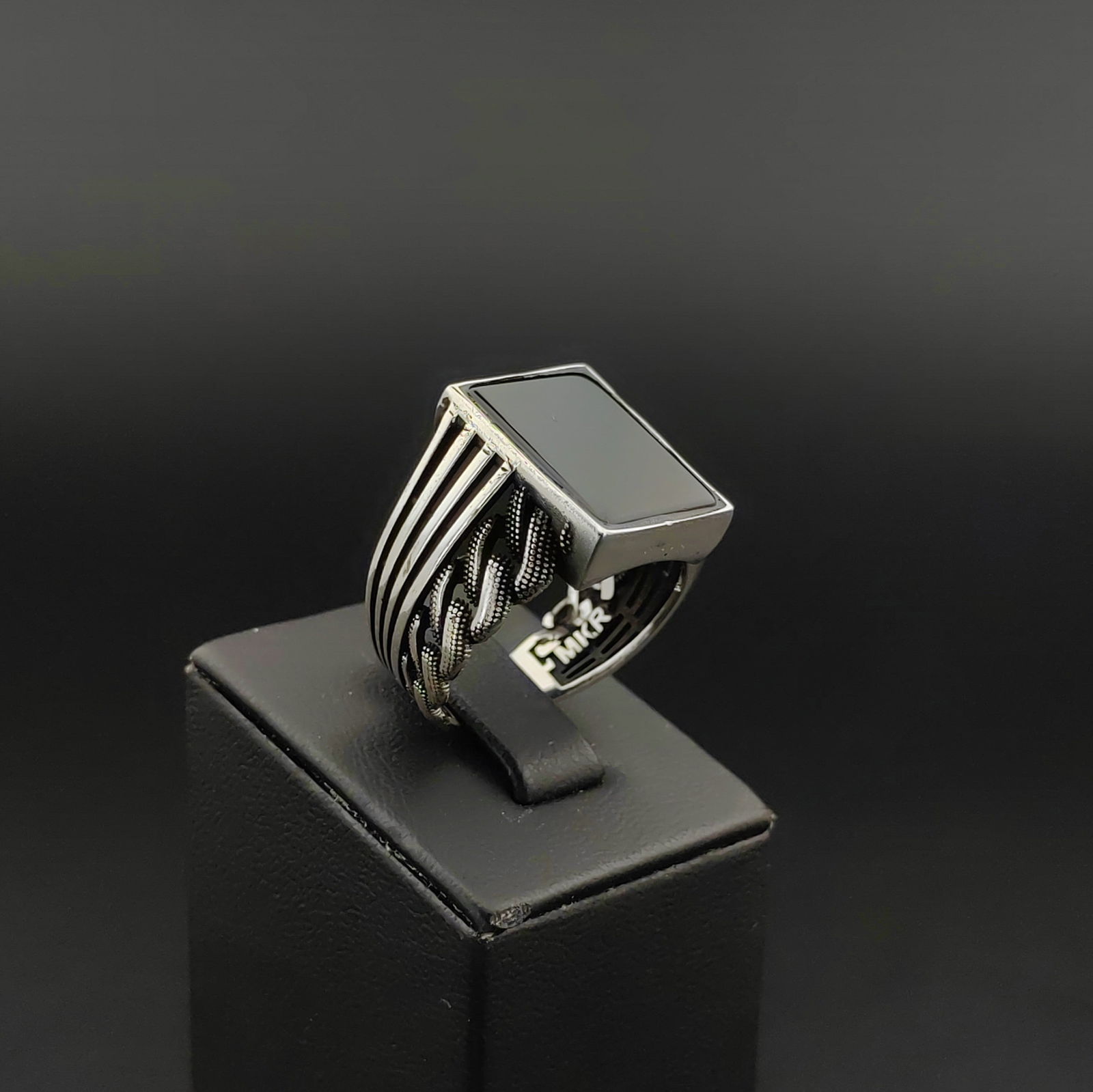 925 Silver Men's Ring with Black Onyx (1 of 7)