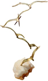 Brian Bijan Monumental 24"h Brutalist bronze sculpture depicting birds in flight on marble base .