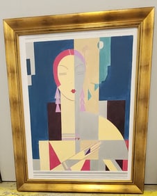 After Emil Bisttram original painting of 1925 work titled Pearls & Things and Palm Beach. Unsigned