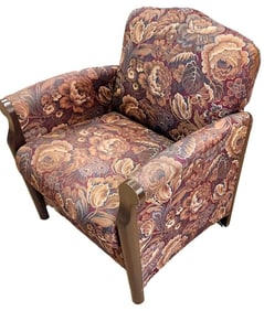 Pair of Bauhaus/Deco side chairs by Nemschoff subsidiary of Herman Miller w/ designer floral design