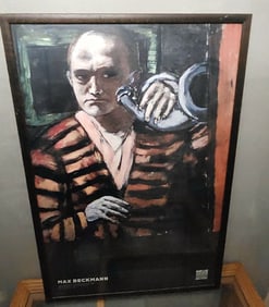 Max Beckmann, Neue Gallery 2001 poster celebrating his 1938 painting Self-Portrait w/ Horn