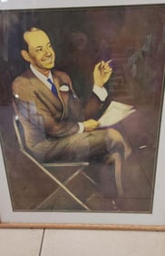 Rare vintage framed print of the iconic composer, Cole Porter.