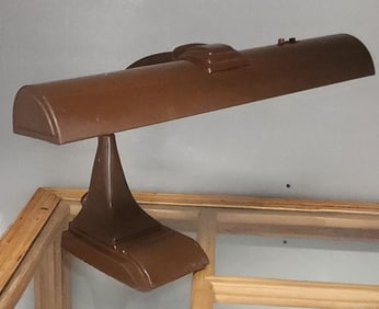 Iconic Deco-Style mid-century modern fluorescent metal "Bankers Desk Lamp" by Art Specialty Company