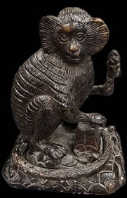 Captivating Vintage Art Deco Style Bronze Monkey Figurine Sculpture..