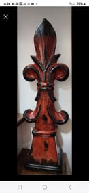 Monumental vintage New Orleans Fleur De Lis sculptural pillar