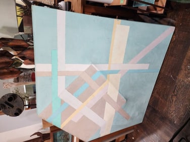 Krysta Ultra large diamond shaped three-dimensional oil painting/ wall sculpture.. likely Circa