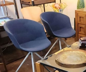 Set of 4 Vintage MCM Danish designed WENDELBO Mono fabric Arm Chairs