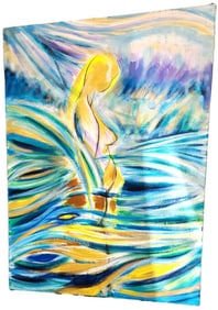 Jean Tansey ultra-large post modern abstract impressionist oil painting of female figure
