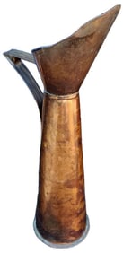 Exceptional rare historic antique hand-forged copper water pitcher.