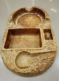 Vintage Syroco faux wood Cigar Ashtray, Pipe Stand and Cigarette Holder