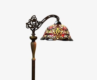 59" Stained Glass Reading Floor Lamp