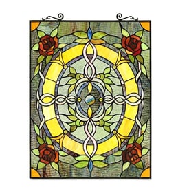 24.8" Stained Glass Window Hanging Panel Suncatcher