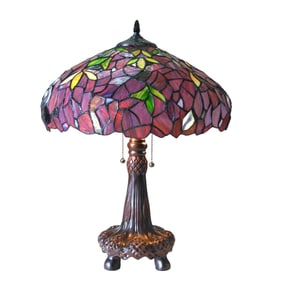 22" Stained Glass Wisteria Floral Table Lamp