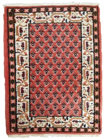 Handmade vintage Indi-Seraband rug 2' x 2.9' (62cm x 90cm) 1970s