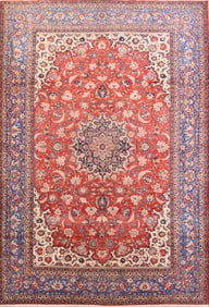 Floral Isfahan Vegetable Dye Large Persian Rug 11x16