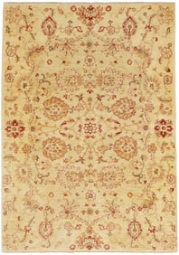Beige Traditional Floral 5X7 Ziegler Pakistan Rug
