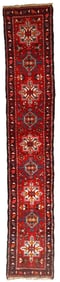 Handmade vintage Persian Karajeh runner 1.9' x 10.2' (57cm x 313cm) 1960s