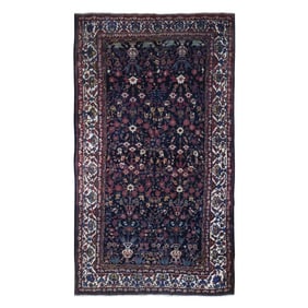 Blue Persian Bakhtiar Good Cond Longer Shape Pure Wool Handmade Rug