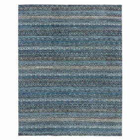 Yale Blue, Hand Knotted, Kohinoor Herat Design 100% Wool Rug