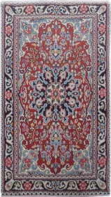 2 x 3.7 Red Narrow Persian Kerman Rug 82018