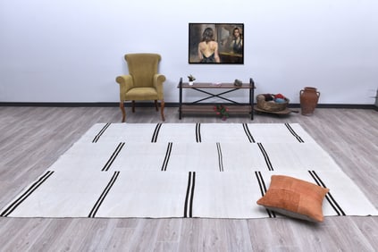 7'0'' x 10'1'' Turkish Hemp Kilim Rug - 241934