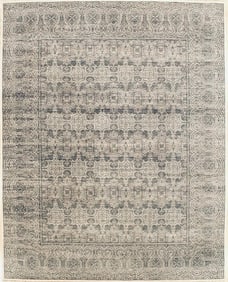Hand Knotted Indo-Khotan Geometric Oriental Area Rug Carpet 8'1" x 10'1"