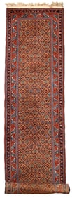 Vintage Persian Hamadan runner 2.6' x 11.3' (79cm x 346cm) 1960s