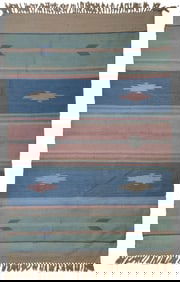 Handmade vintage Indian Dhurri kilim 4' x 6' ( 122cm x 183cm ) 1960